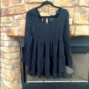 Tobi black long sleeve blouse with empire waist line.  Small/Petite.